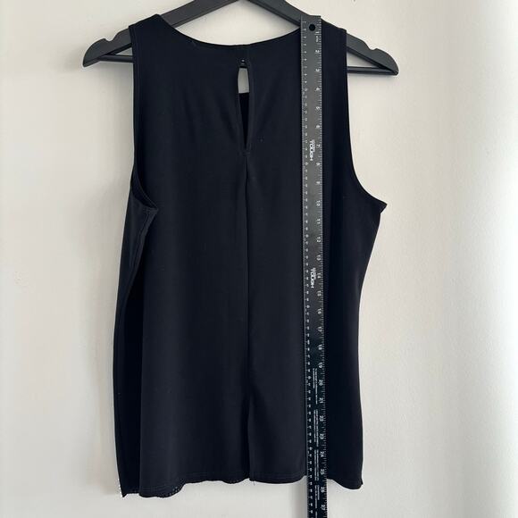 CHAUS New York Sleeveless Black Pearl Top Keyhole Tank Sequin Size Medium - Picture 5 of 6